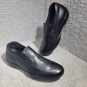 Prada Sport Men's Size 6 US Black Leather Slip on Loafer Shoes PS0950